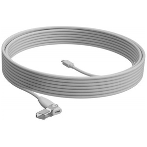 Logitech Rally Mic Pod Extension - USB Cable, Micro USB Tipo-B Macho a Micro USB Tipo-B Hembra, 10M, Blanco
